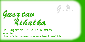 gusztav mihalka business card