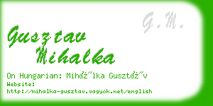 gusztav mihalka business card